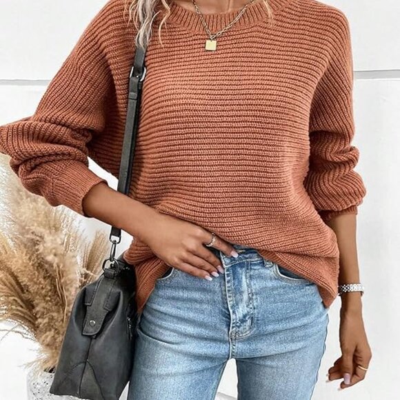 CUPSHE Crew Neck Casual Pullover Sweater Womens Pullover Jumper L - Picture 3 of 5